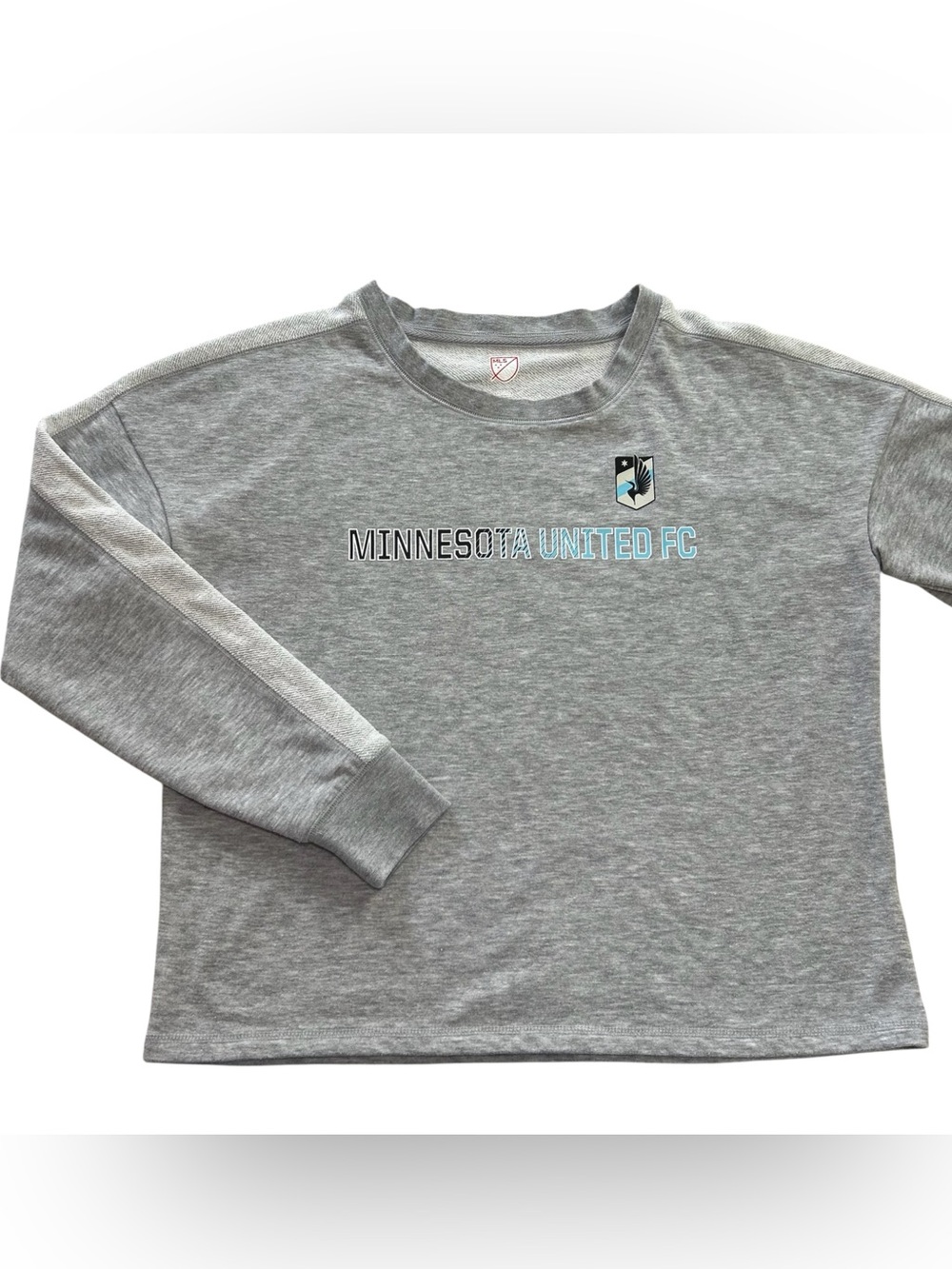 Minnesota United FC Women’s MLS Cropped Crewneck Sweatshirt Pullover Gray size L